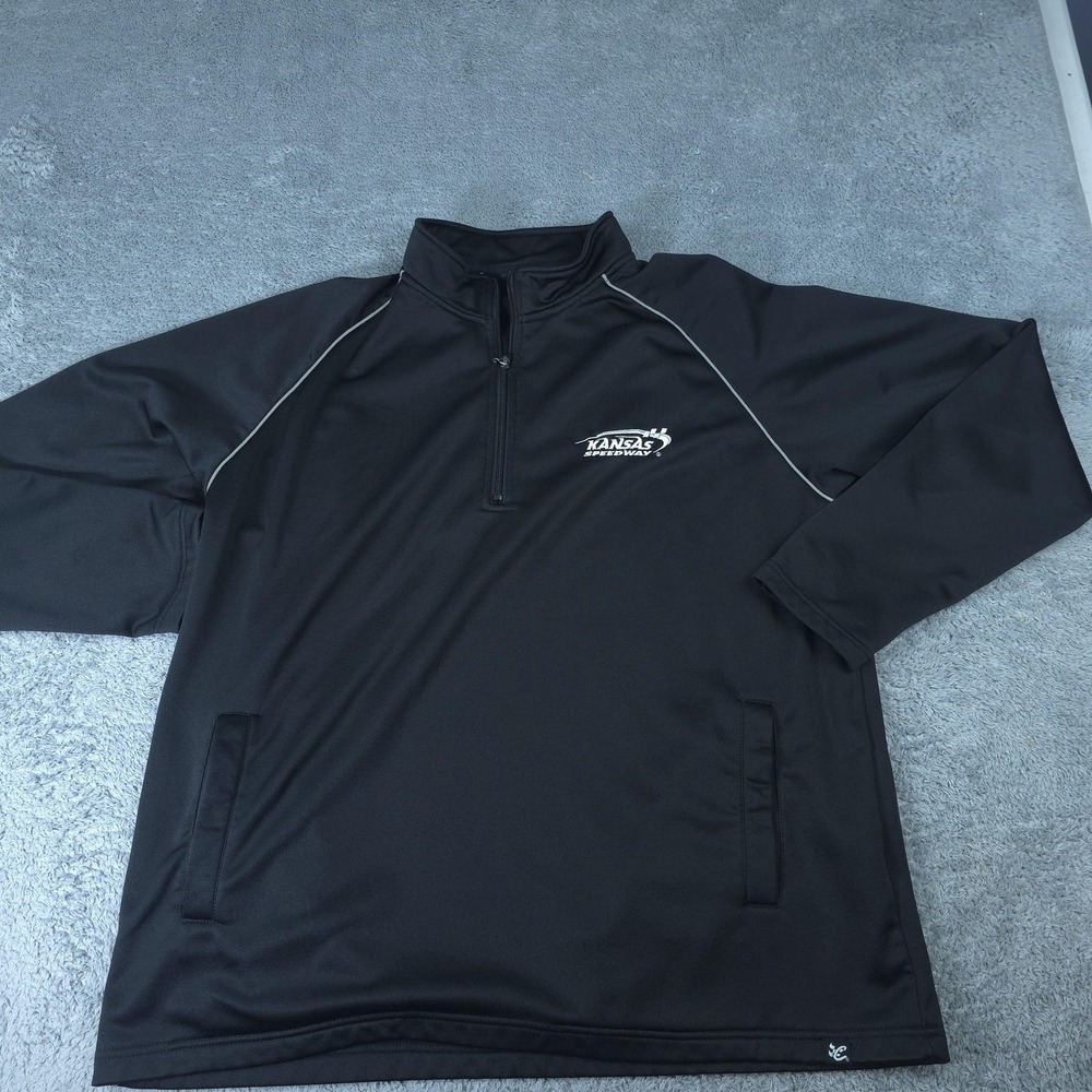 Chase Authentics Pullover Mens XL Black 1/4 Zip Kansas Speedway 2014 NASCAR